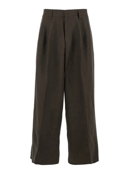 Pantaloni Brown Linen Pants with Two Side Pockets for Men