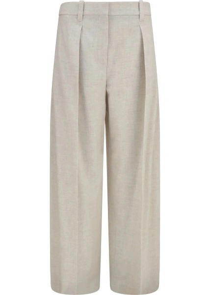 Pantaloni Brunello Cucinelli din lana si casmir