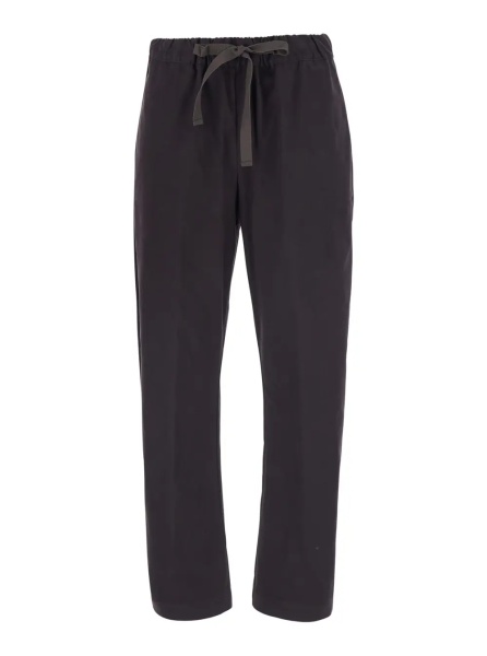Pantaloni 'Buddy' Brown Pants with Elastic Drawstring Waist in Stretch Cotton for Women