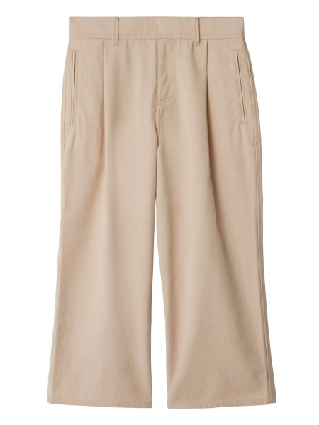 Pantaloni Burberry neutri din lyocell si bumbac