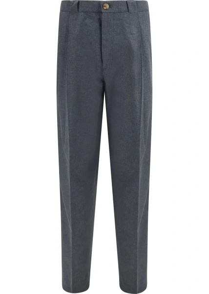 Pantaloni casual Brunello Cucinelli multicolor din lana si bumbac