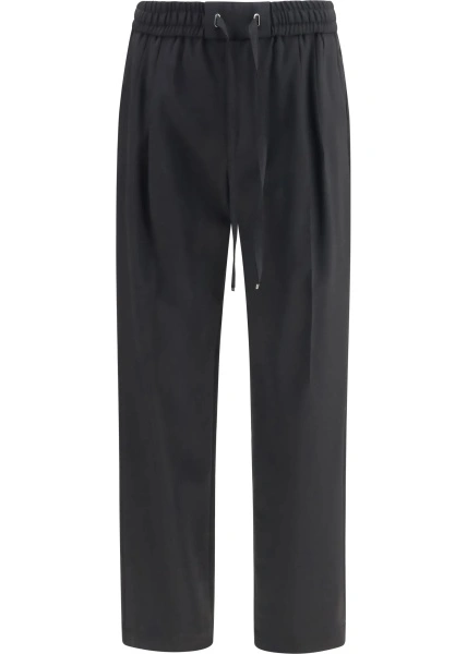 Pantaloni casual Dolce & Gabbana negri din lana