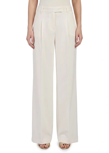 Pantaloni casual FEDERICA TOSI albi din cady