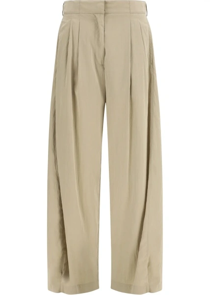 Pantaloni casual THE ROW din matase si nylon