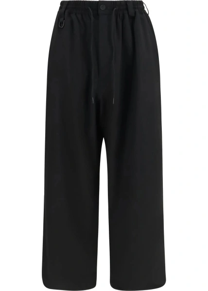 Pantaloni casual Y-3 negri din lana