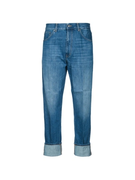 Pantaloni conici Dondup albastri