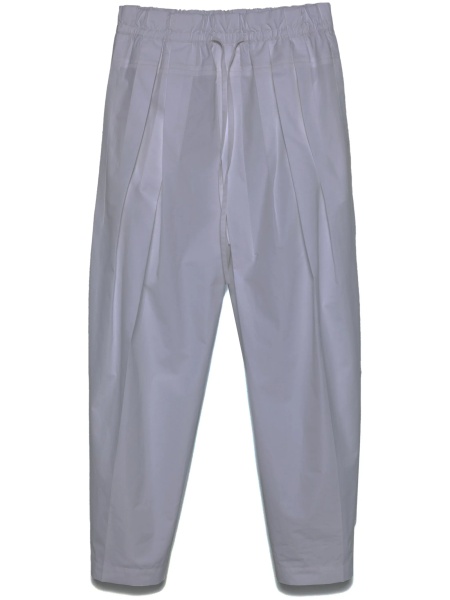Pantaloni conici Jil Sander albi din bumbac