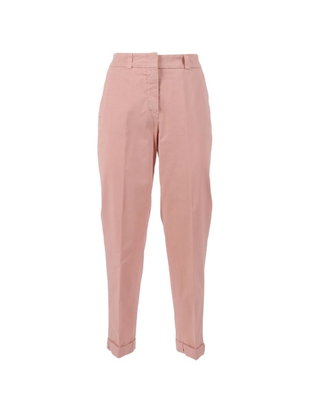 Pantaloni conici Peserico roz din bumbac si elastan