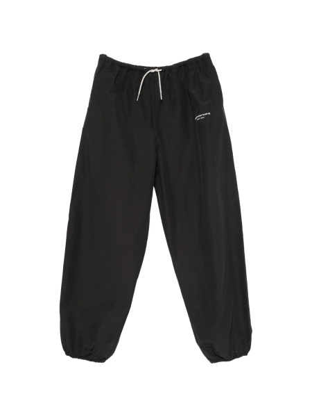 Pantaloni de trening Alexander Wang negri din poliamida si bumbac