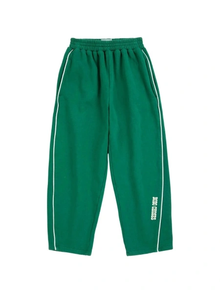 Pantaloni de trening Bobo Choses verzi din bumbac reciclat si bumbac organic