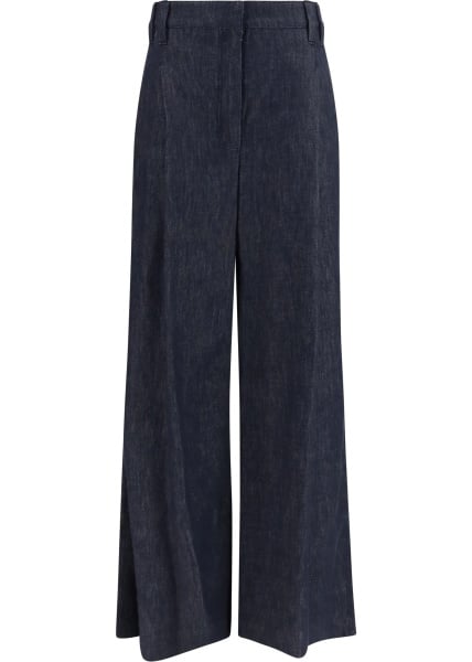 Pantaloni Denim effect twill wide Pants
