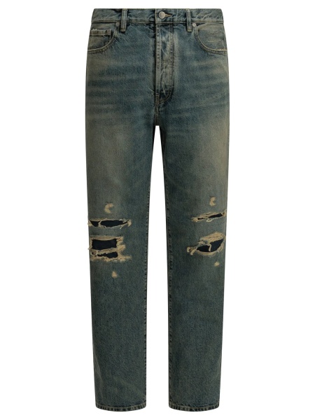 Pantaloni "Distressed" Straight-Leg Jeans