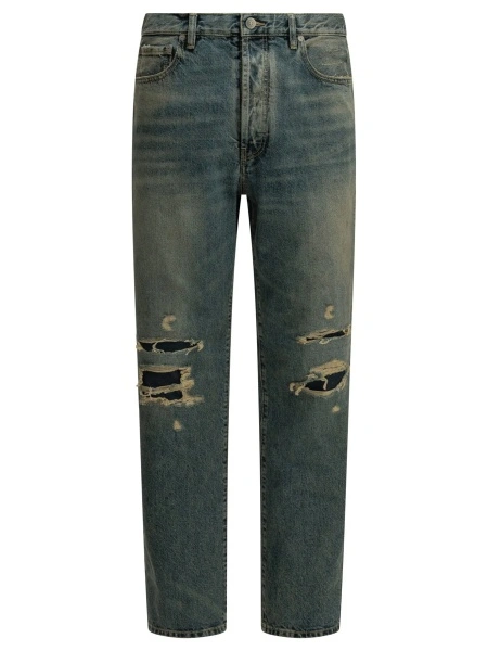 Pantaloni "Distressed" Straight-Leg Jeans