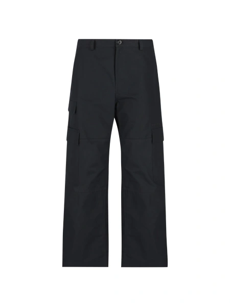 Pantaloni drepti Balenciaga negri din material textil