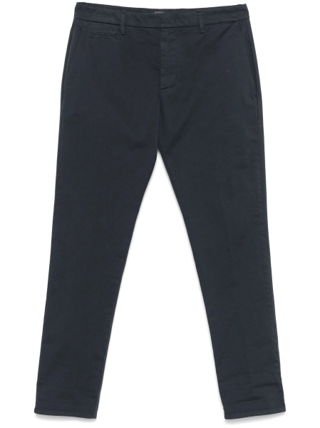 Pantaloni drepti Dondup albastri din bumbac si spandex/elastan
