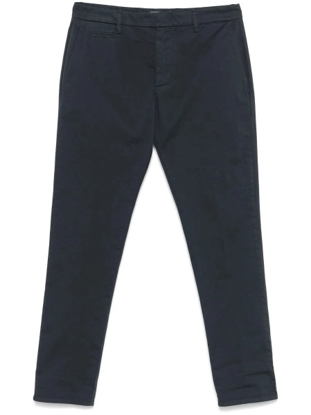 Pantaloni drepti Dondup albastri din bumbac si spandex/elastan
