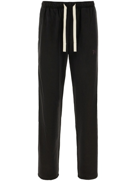 Pantaloni drepti Palm Angels negri din lyocell si bumbac