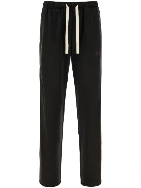 Pantaloni drepti Palm Angels negri din lyocell si bumbac