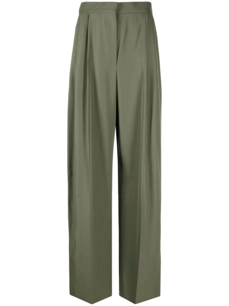 Pantaloni eleganti Alexander McQueen verzi din lana
