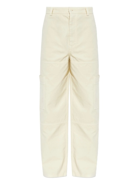 Pantaloni evazati Off-White neutri din bumbac