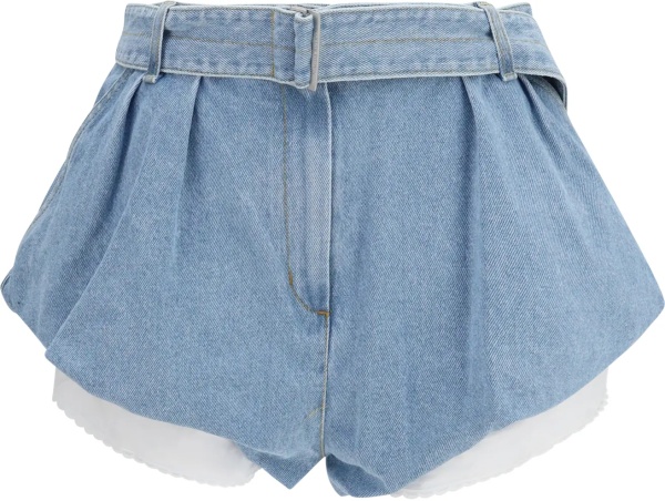 Pantaloni Flared denim Shorts with undershorts