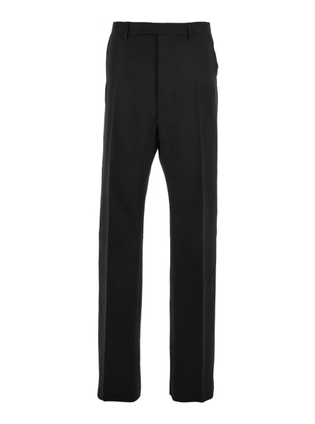 Pantaloni 'Geth' Black Tailored Trousers with Belt Loops in Wool Man