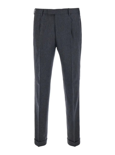 Pantaloni Gray Pants with Single Pleat on Front in Blend Wool for Men