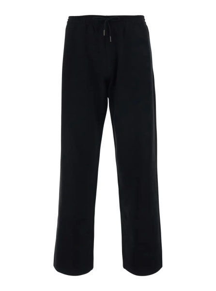 Pantaloni 'Jodie' Black Pants with drawstring waist and Check patch on the back in cotton for women