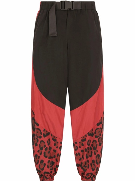 Pantaloni loose fit Dolce & Gabbana Leopard negri
