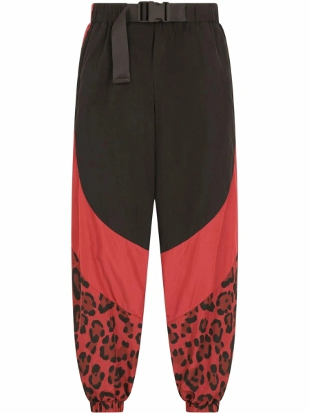 Pantaloni loose fit Dolce & Gabbana Leopard negri