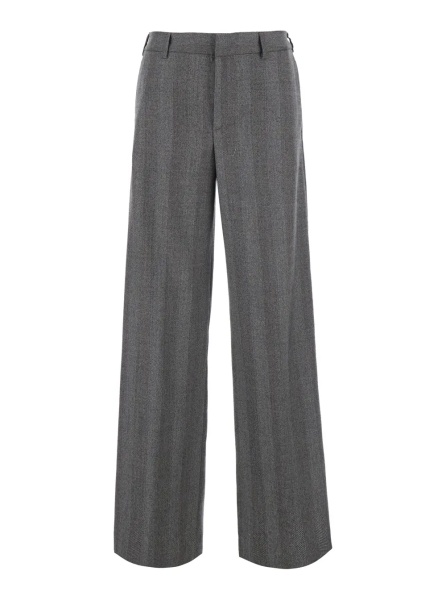 Pantaloni 'Lorenza' Grey pants with Belt Loops in Wool and Cashmere for Women
