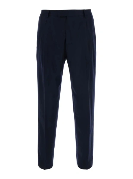 Pantaloni LOW BRAND albastri din lana