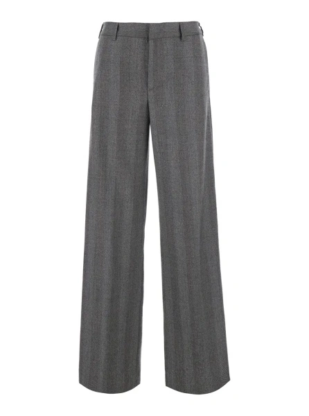 Pantaloni PT TORINO gri din lana si casmir 'Lorenza'