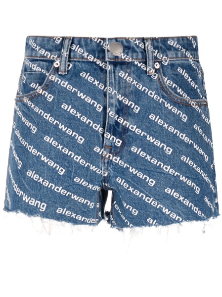 Pantaloni scurti Alexander Wang albastri din bumbac