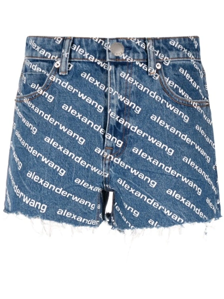 Pantaloni scurti Alexander Wang albastri din bumbac