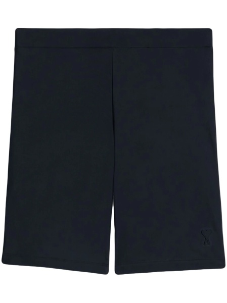 Pantaloni scurti AMI Paris negri din elastan si poliamida