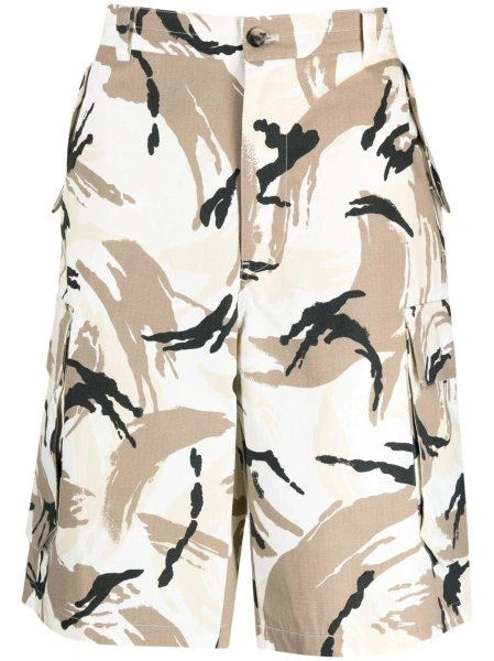 Pantaloni scurti Kenzo albi din bumbac