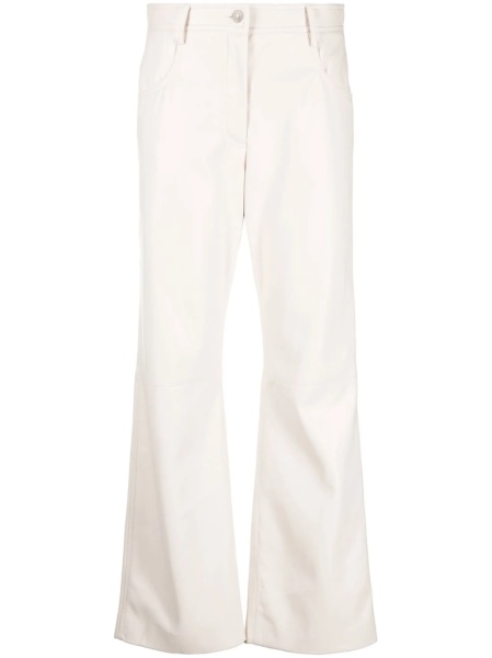 Pantaloni talie inalta MSGM neutri din polyester