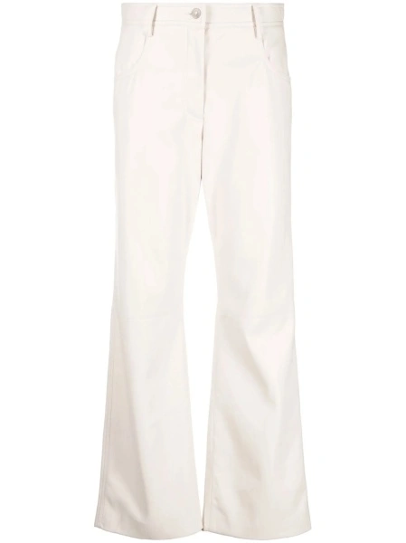 Pantaloni talie inalta MSGM neutri din polyester