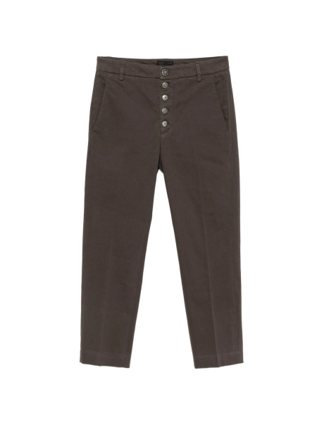 Pantaloni trei sferturi Dondup verzi din elastan si bumbac