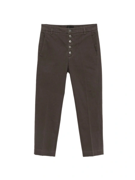 Pantaloni trei sferturi Dondup verzi din elastan si bumbac