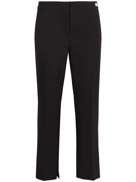 Pantaloni trei sferturi Elisabetta Franchi negri din elastan si polyester