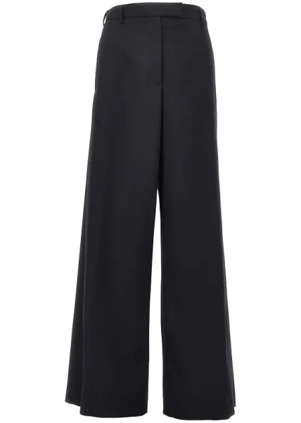 Pantaloni Wool gabardine wide leg pants