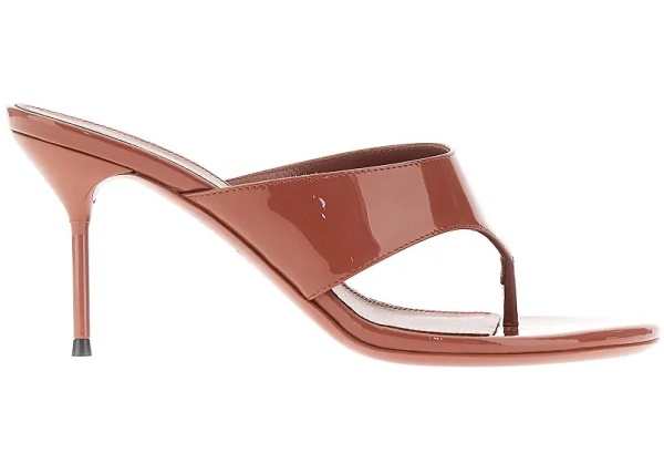Pantofi 'Lidia' patent-leather thong mules