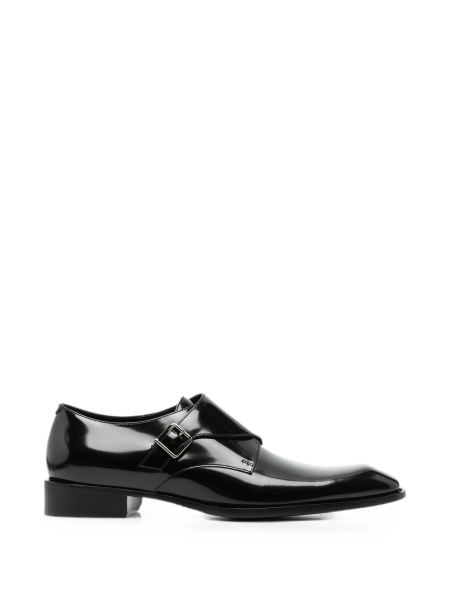Pantofi Monkstrap Saint Laurent negri din piele