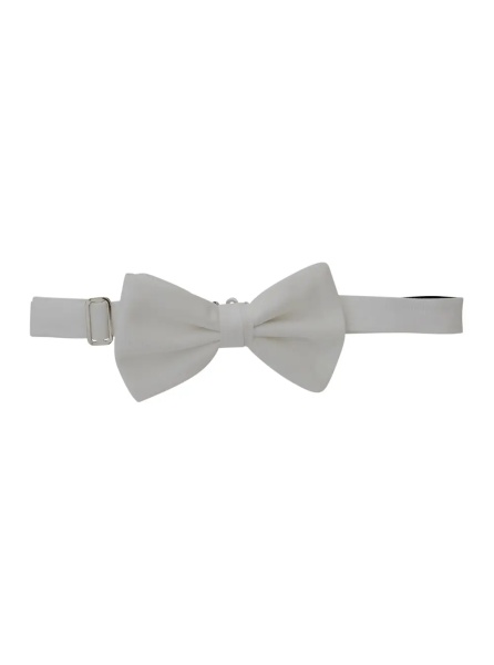 Papioane white Bow tie with back closure in cotton for men