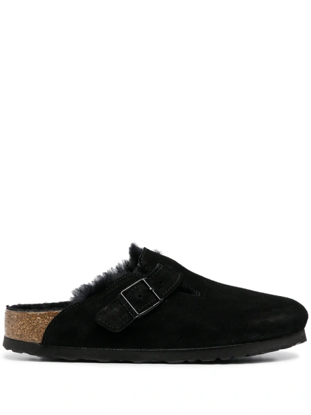 Papuci Birkenstock negri din piele intoarsa
