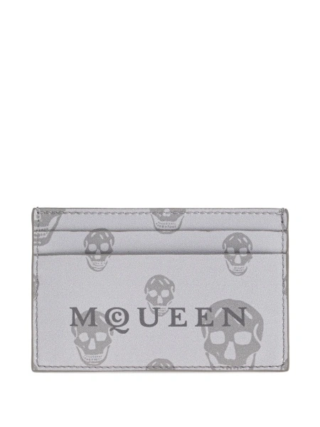 Portofel Alexander McQueen gri din piele
