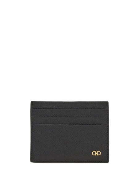 Portofel Ferragamo gancini negru din piele