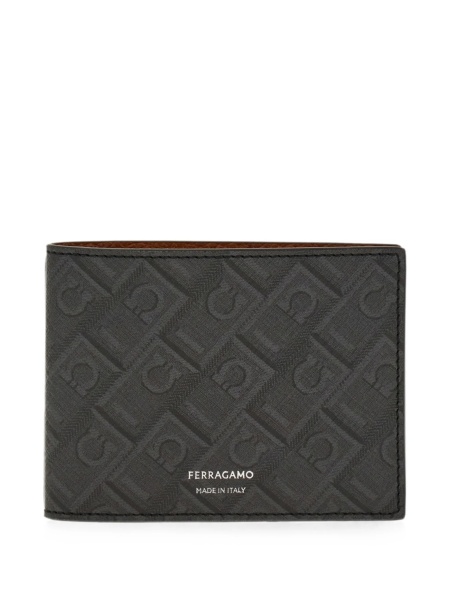 Portofel Ferragamo gri din material textil